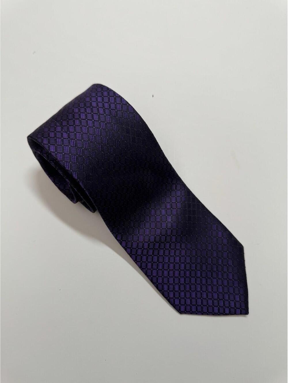 Pronto Uomo Men's 100% Silk Tie Purple